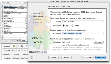 access database for mac os x