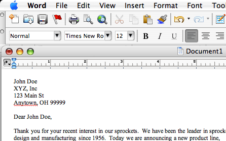 microsoft word 2008 for mac form letter template merged with addresses